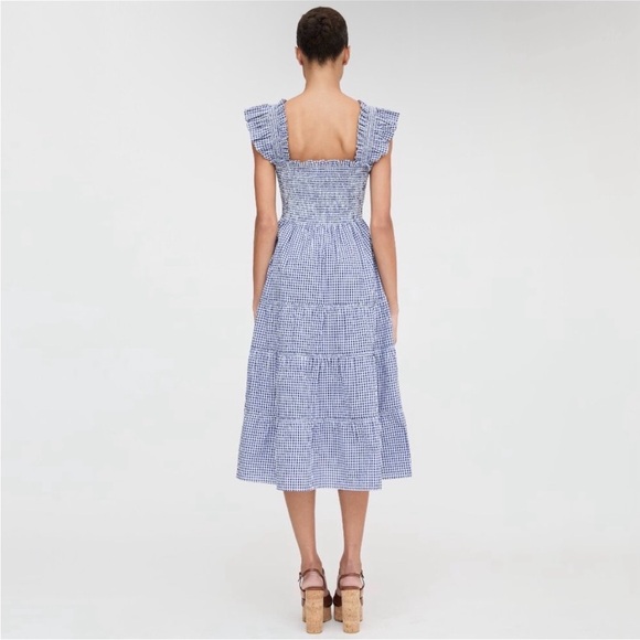 Hill House Ellie Nap Dress in Blue Gingham, Size L - Picture 2 of 13